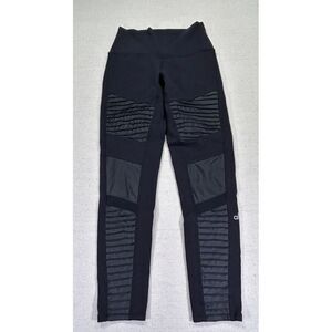ALO Yoga Womens Small MOTTO Navy Blue Performance High Waist Leggings Activewear